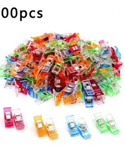 100Pcs Colorful Sewing Craft Quilt Binding Plastic Clips