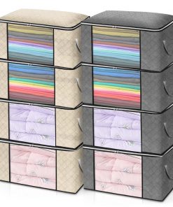 4pcs Clothes Quilt Storage Bag Blanket Sweater Organizer Box