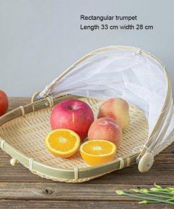 Hand-Woven Tent Basket Tray Fruit Vegetable Bread Storage Basket