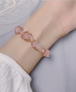 Natural Stone Healing Strawberry Crystal Bracelet Beads