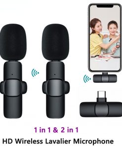 Wireless Lavalier Microphone Portable Audio Video Recording Mini Mic